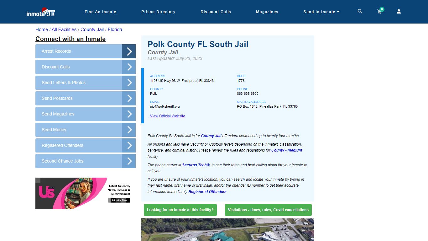Polk County FL South Jail - Inmate Locator - Frostproof, FL