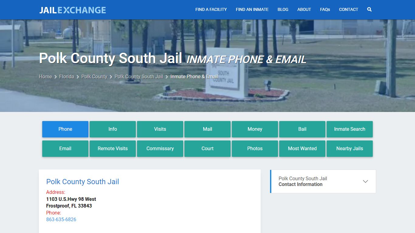 Inmate Phone - Polk County South Jail, FL - Jail Exchange